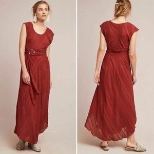 NWT Anthropologie Moulinette Soeurs Guinevere Maxi Dress Red Orange 2 S/XS
